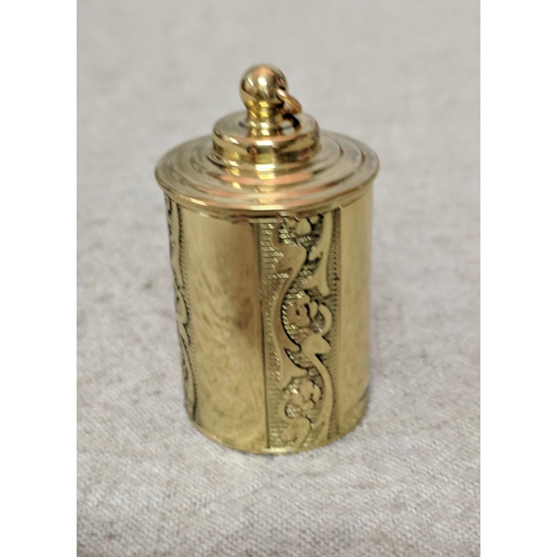 Brass Embossed Thimble Case